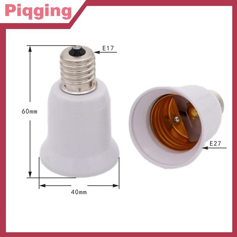 Piqging E17 Đèn Soet E17 sang E27 Đèn LED Halogen CFL Bóng Đèn Adapter TH