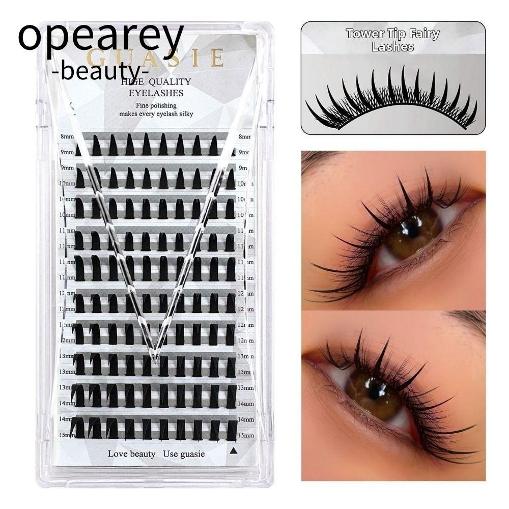 OPEAREY Cụm Mi, C Curl 8-15mm Manga Lông Mi Cụm, 10 Hàng Tập Spiky Baddie Anime Handmade Cụm Mắt Lôn