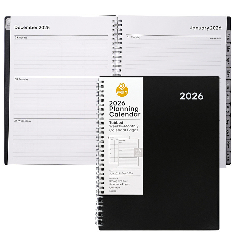 2026 Planner A4 Simple PP Notebook Coil Schedule Book English Efficiency Manual Tùy chỉnh0819226A8 /