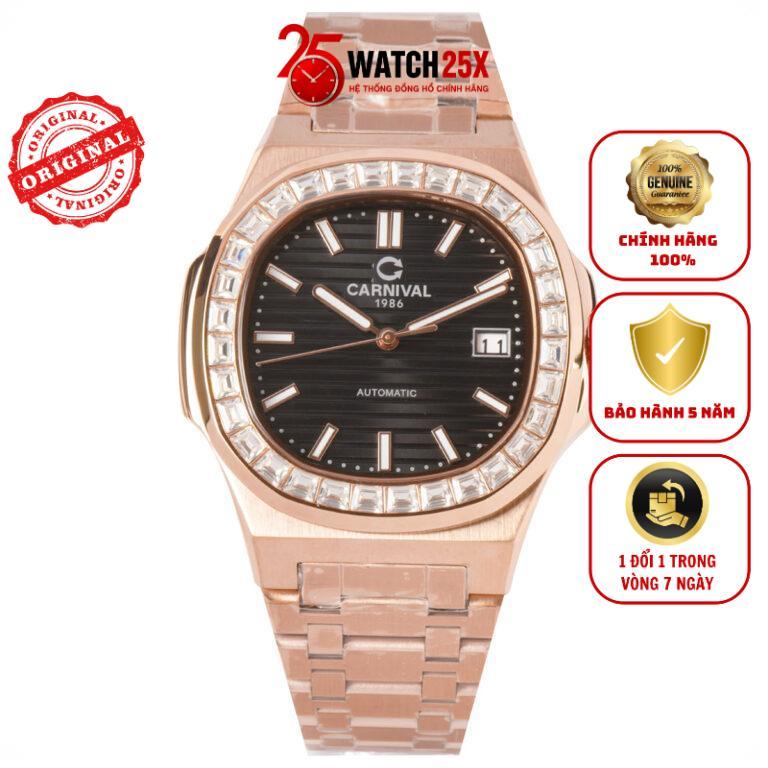 Đồng Hồ Nam Carnival 8108G Máy Cơ Automatic Kính Sapphire Chính Hãng