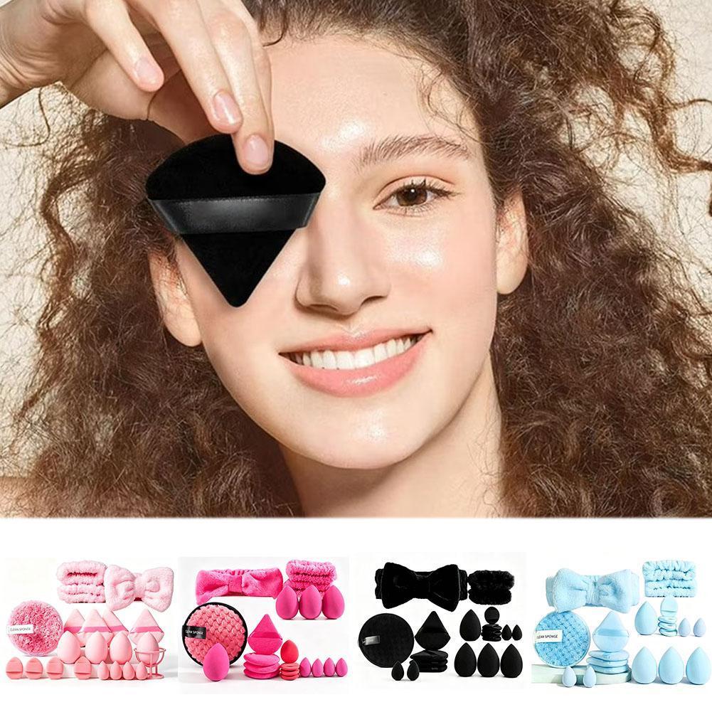 Bộ Phấn Puff Dụng Cụ Làm Đẹp Bộ Combo Lớn Puff Powder Wash Face Makeup I1c7