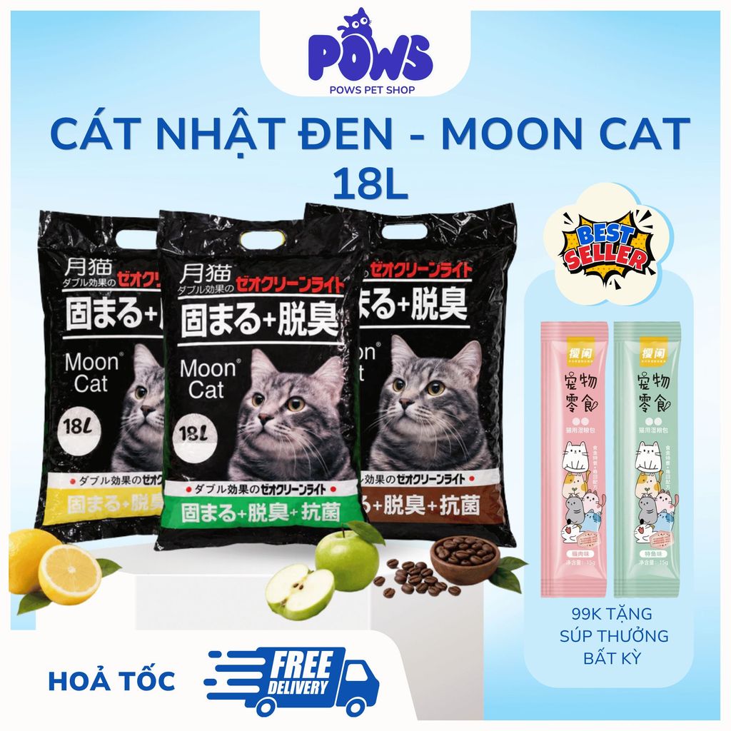 [18L] Cát vệ sinh cho mèo nhật đen Nhật Bản Moon Cat 18L