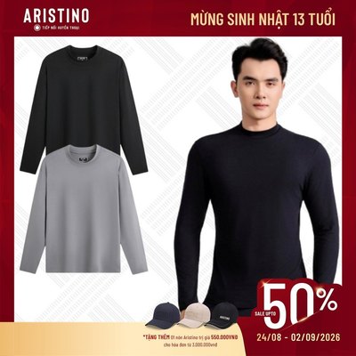 Áo Thun Giữ Nhiệt Nam Dài Tay Aristino Body Fit 28% Visco (Crabyon) mềm mại giữ ấm tối ưu ALT008BS0