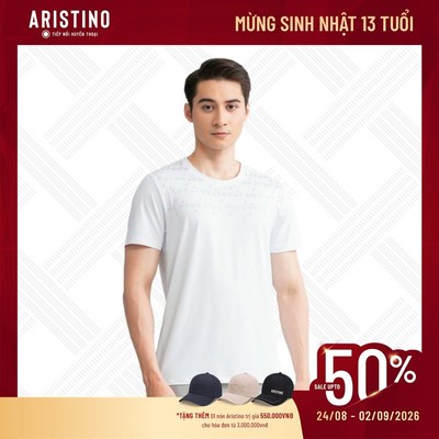 Áo thun nam ngắn tay ARISTINO Regular Fit suông nhẹ, màu sắc trung tính dễ phối đồ - ATS028S3