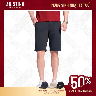 Quần short âu nam Aristino Regular Fit 85% Polyamide thấm hút mồ hôi tốt ASO056AS2