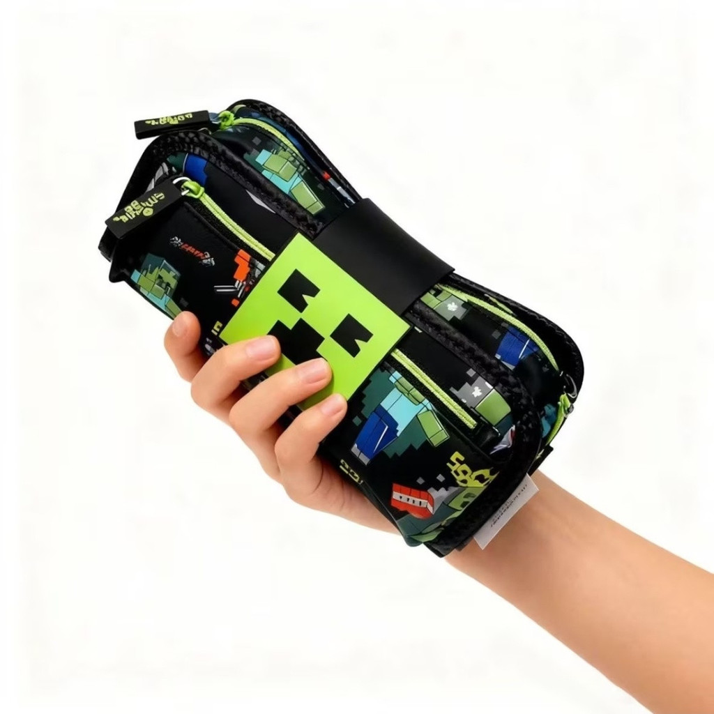 2026 Sản Phẩm Mới Úc Smiggle Minecraft Buckle Pencil Case Học Sinh Tiểu Học Văn Phòng Phẩm Dung Tích