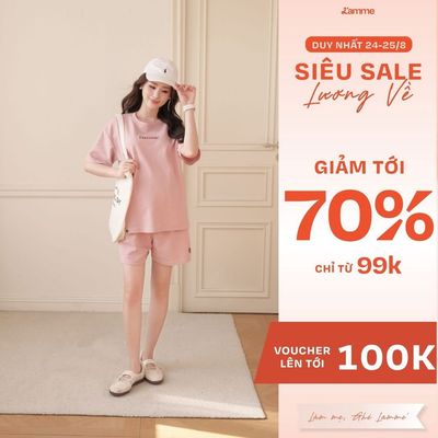 Set bộ áo phông kèm quần đùi SUMMER SET chất liệu Double Face thoáng mát, thấm hút BY L'AMME
