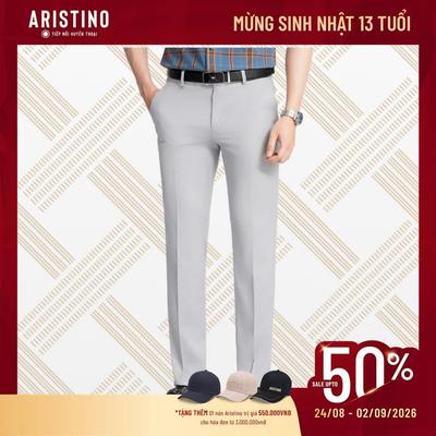 Quần âu Nam Aristino Slim cao cấp màu xám màu đen dáng ôm chất liệu poly Rayon