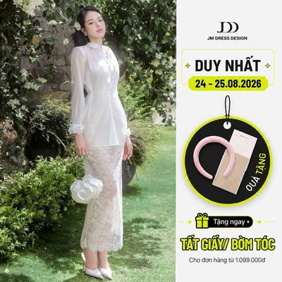 Set Áo sơ mi voan đính hoa 2S20.2506OG, Đầm ren body 2 dây 1P11.2505L phong cách sang chảnh gợi cảm đi tiệc chụp hình JM