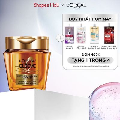 Mặt nạ ủ tóc chuyên sâu gold peptide phục hồi hư tổn giúp suôn mượt tóc L’Oreal Paris Extraordinary Oil Mask 250ml
