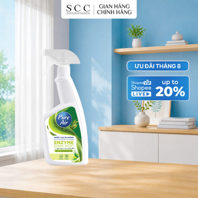 Nước Lau Đa Năng Enzyme Sinh Học Pure Air Chiết Xuất Lá Trà Lên Men Hỗ Trợ Làm Sạch Khử Mùi 460ml