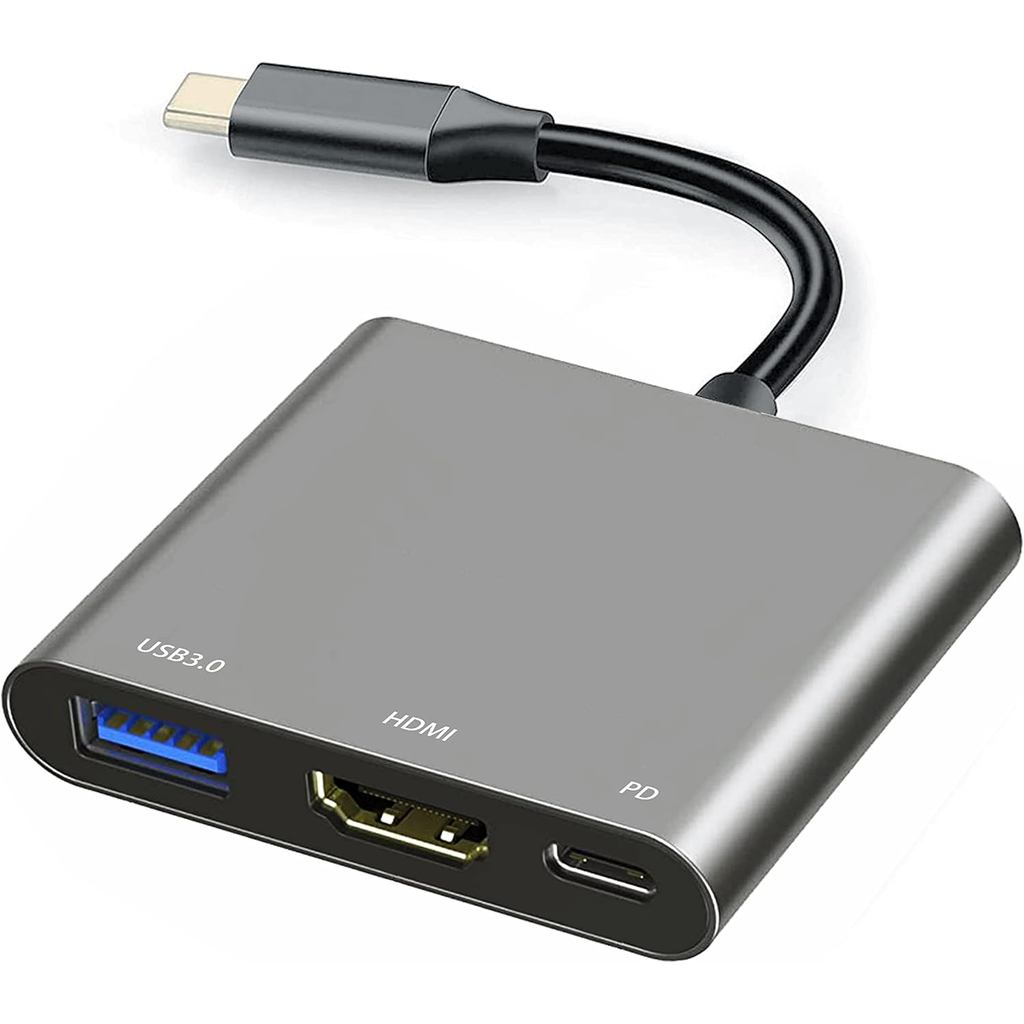 Bộ chuyển đổi đa cổng USB C sang HDMI có cổng sạc, Hub HDMI sang USB C cho máy tính xách tay, USB-C 