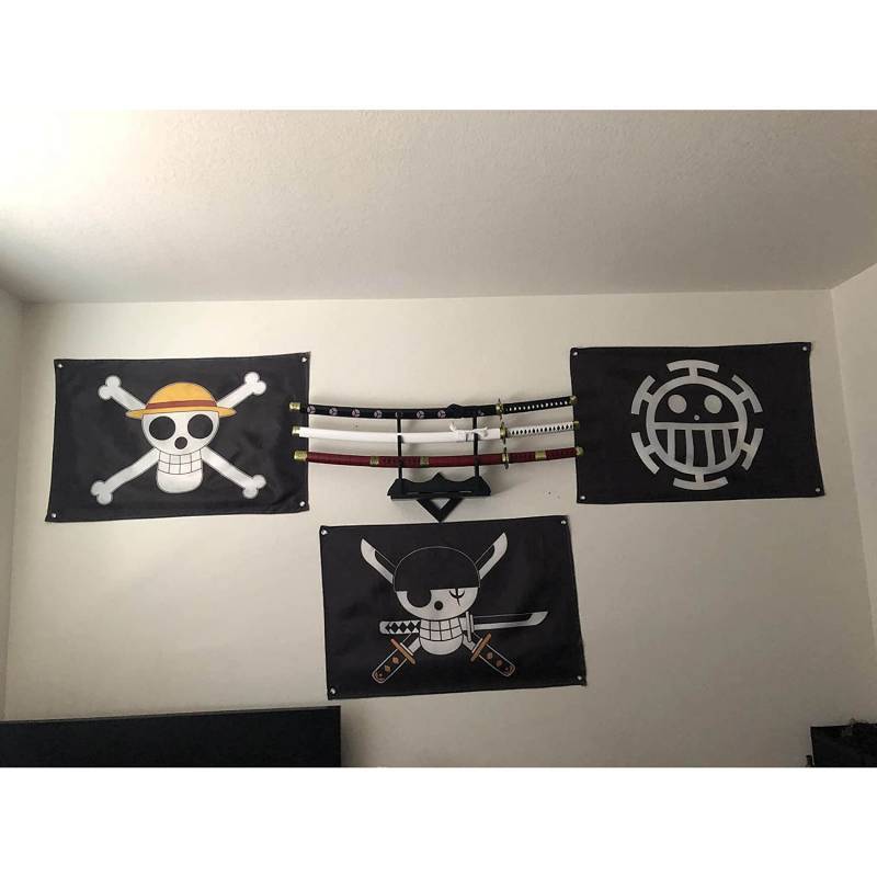[Hot Sale] One Piece Flag Cosplay Props Anime Luffy Skull Flag Decorative Hanging Cloth lf0f