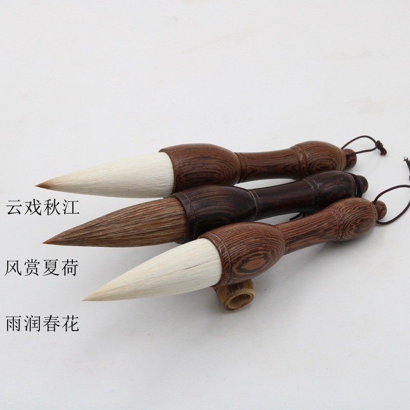 Cọ thư pháp lớn Xunyixuan cán gỗ cánh gà, cọ lông sói dùng cho câu đối mùa xuân, cọ thư pháp chữ lớn