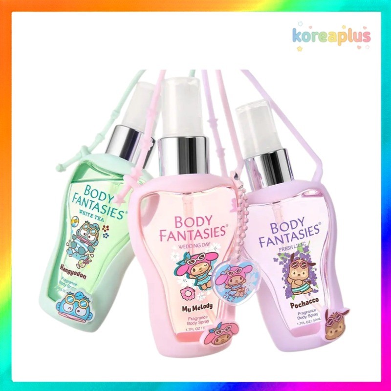 [Body Fantasy] Xịt khử mùi toàn thân Sanrio Collabo (My Melody / Hangyo-dong / Pochaco Silicone TÚI 