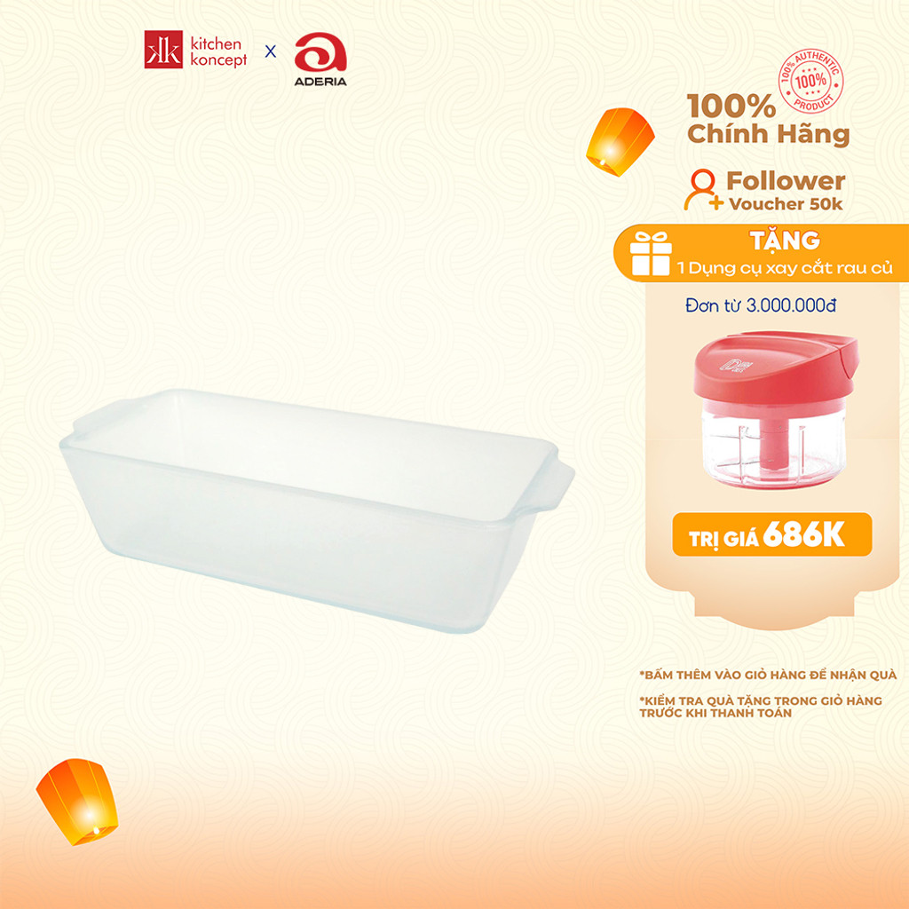 Aderia - Cera Bake - Khay nướng bánh hình chữ nhật sâu lòng - 0.8L