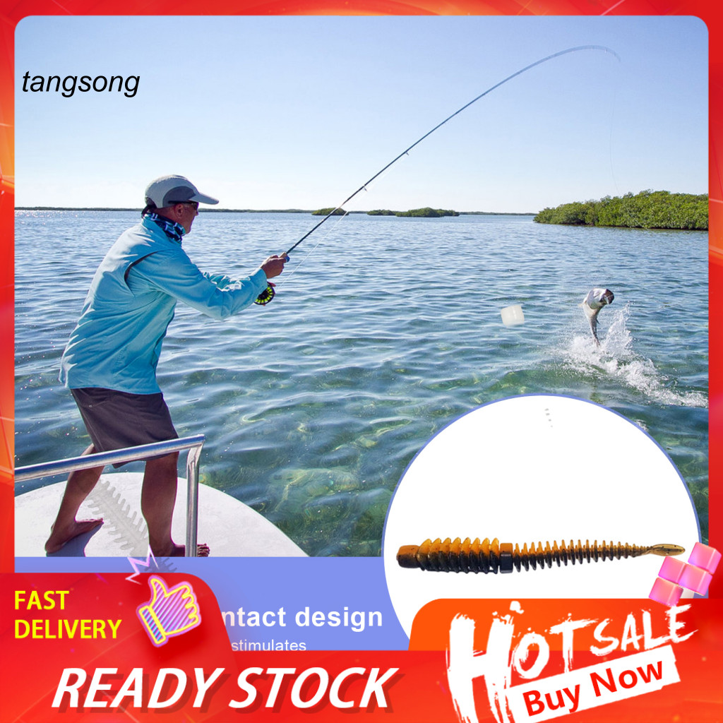 Tang _ Mồi Câu Cá Bộ Mồi Câu Cá 8 Chiếc 8cm Mềm Giun Dụ Topwater Bionic Leech Mồi Câu Cá Giun Nước N