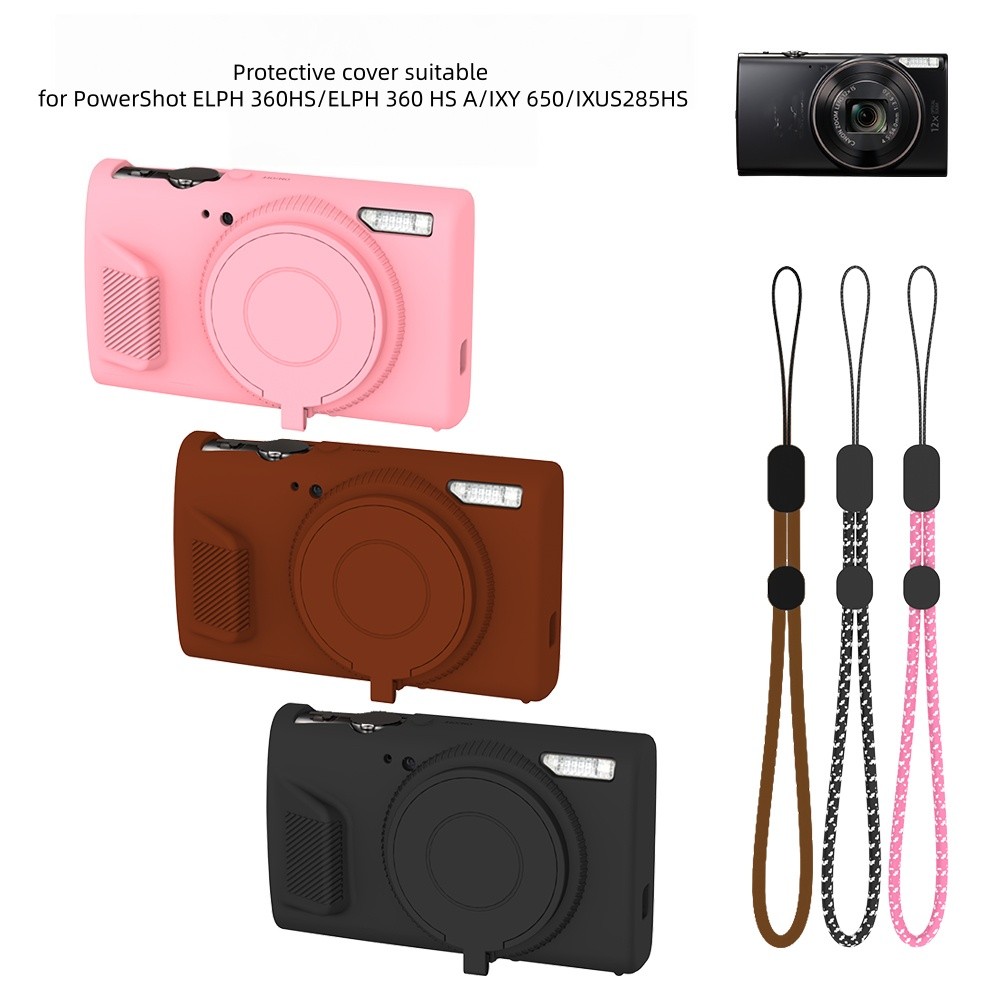 Ốp Bảo Vệ Silicon Cho Canon PowerShot ELPH 360 HS / ELPH 360 HS A / IXY 650 / IXUS 285 HS, Da Máy Ản