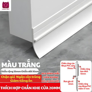 Dải gioăng đáy cửa, gioăng tự dính PVC, chống gió, chống côn trùng, giảm tiếng ồn, 93cm