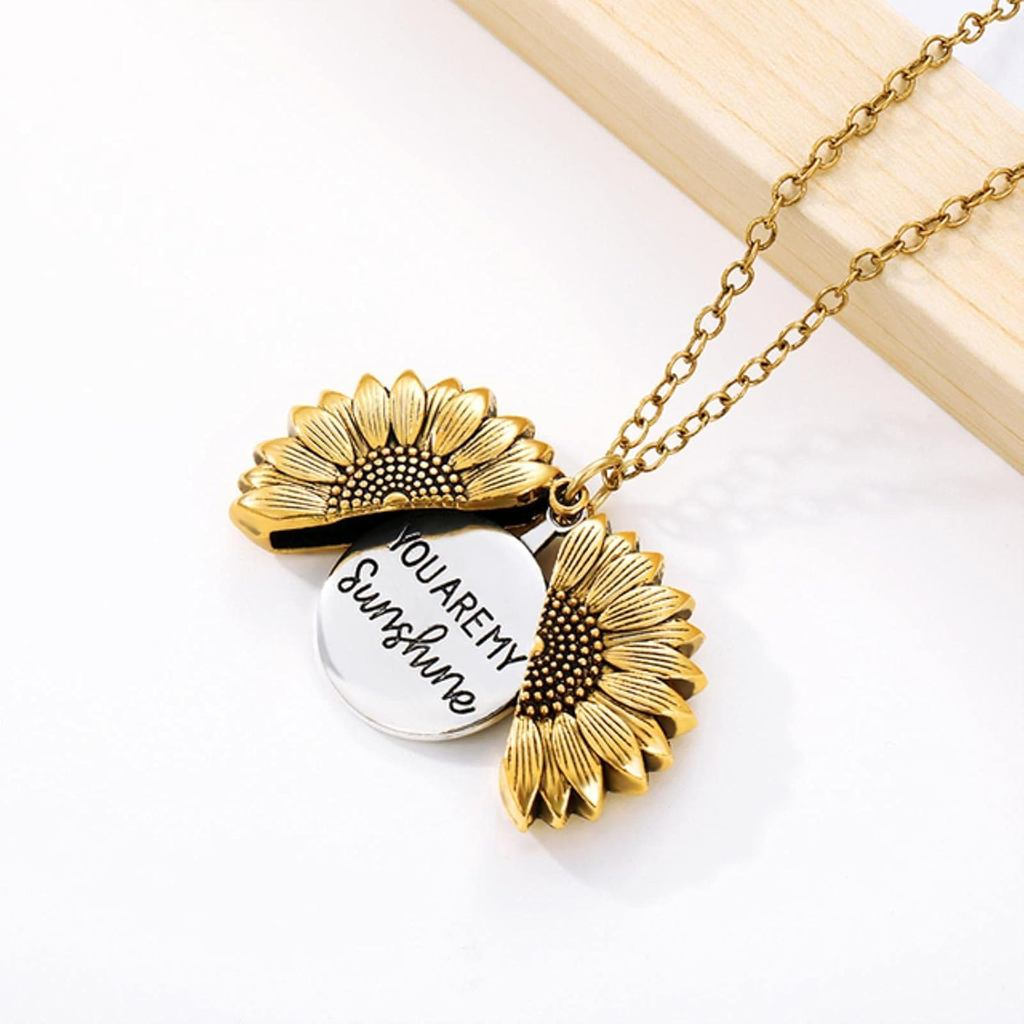 LOKILOKI Bạn Là Ánh Dương Của Tôi Mở Mềm Hướng Dương Mặt Dây Chuyền Vòng Cổ Boho Trang Sức Tình Bạn 