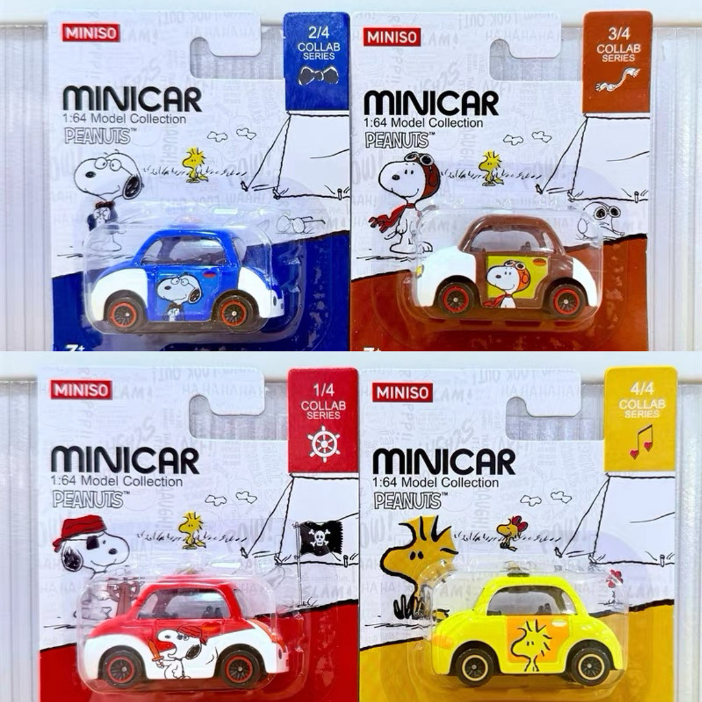 MINISO MINISO Xe hợp kim Mini Snoopy PEANUTS Xe mô hình 1: 64 Bộ sưu tập Đồ chơi