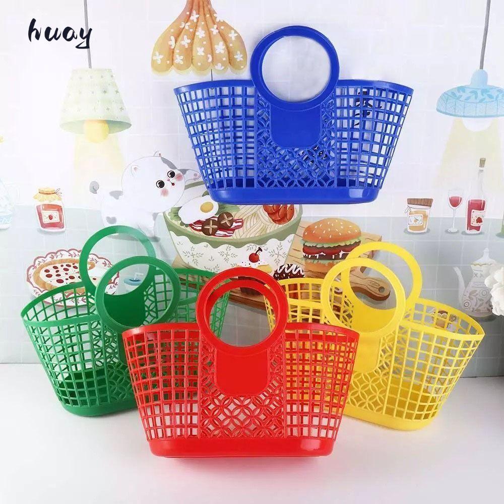 HUAYU Storage Basket, Plastic Simple Hollow Basket, Toy Organizer Functional Bathroom Accessories Wa