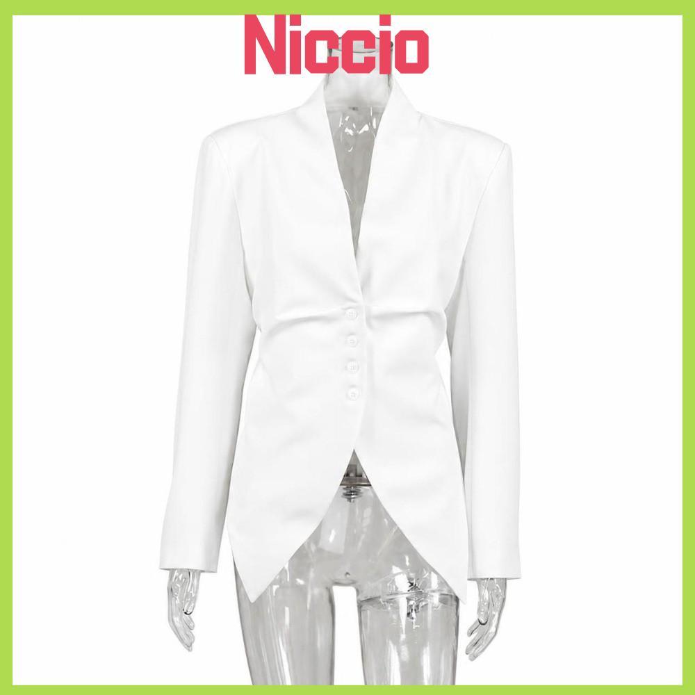 NICIO Nữ Blazer Phù Hợp Với, Trọng Lượng Nhẹ Dệt Mềm Eo Cinch Blazer, Thanh Lịch Thanh Lịch Đường Co