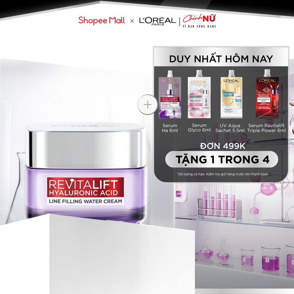 Kem dưỡng siêu cấp ẩm, giúp làm căng mượt da và giảm nếp nhăn L'Oreal Paris Revitalift 1.5% Hyaluronic Acid 50ml