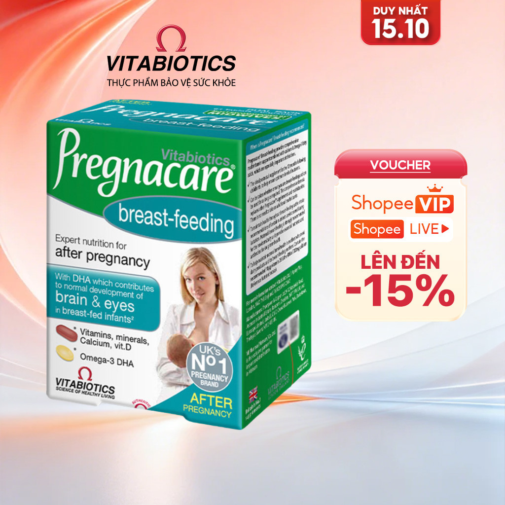 TPBVSK Vitabiotics PREGNACARE Breast-feeding Bổ Sung Axit Folic, Sắt, Canxi…
