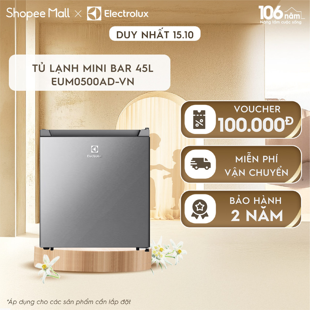 Tủ lạnh mini bar Electrolux UltimateTaste 300 45 lít - EUM0500AD-VN - Ngăn lạnh riêng biệt, thoải mái chứa chai lọ lớn