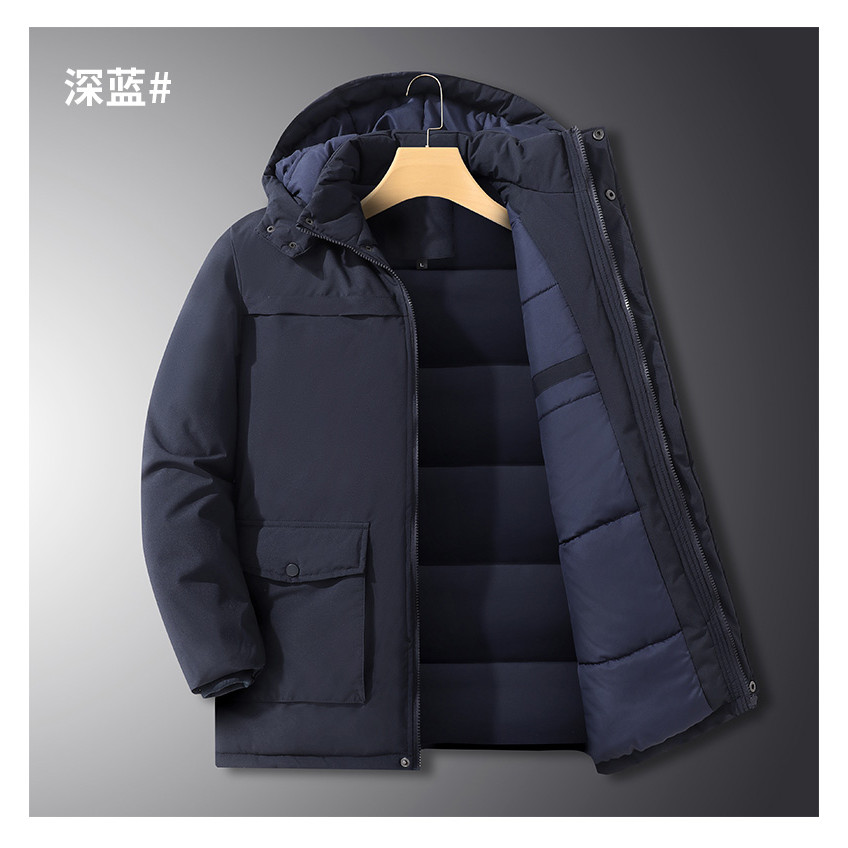 [Áo hoodie có thể tháo rời] Áo khoác cotton có mũ trùm đầu trung niên và người cao tuổi dành cho nam