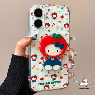  Kitty Mèo Táo Đầm Denim Nơ Bánh Gấu Ốp Lưng Tương Thích Cho IPhone 13 11 17 16 15 12 14 Pro Max 7 Plus XS X XR Max 16 8 15 Plus SE 2020 Đứng Hoạt Hình Mới Sang Trọng Imd Soft Case 