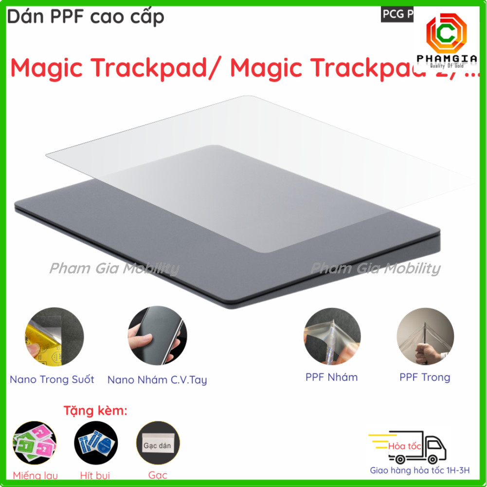 Dán bàn di chuột dành cho Apple Magic Trackpad 2 (2015)/ Trackpad USB C chất liệu Nano, PPF trong, n