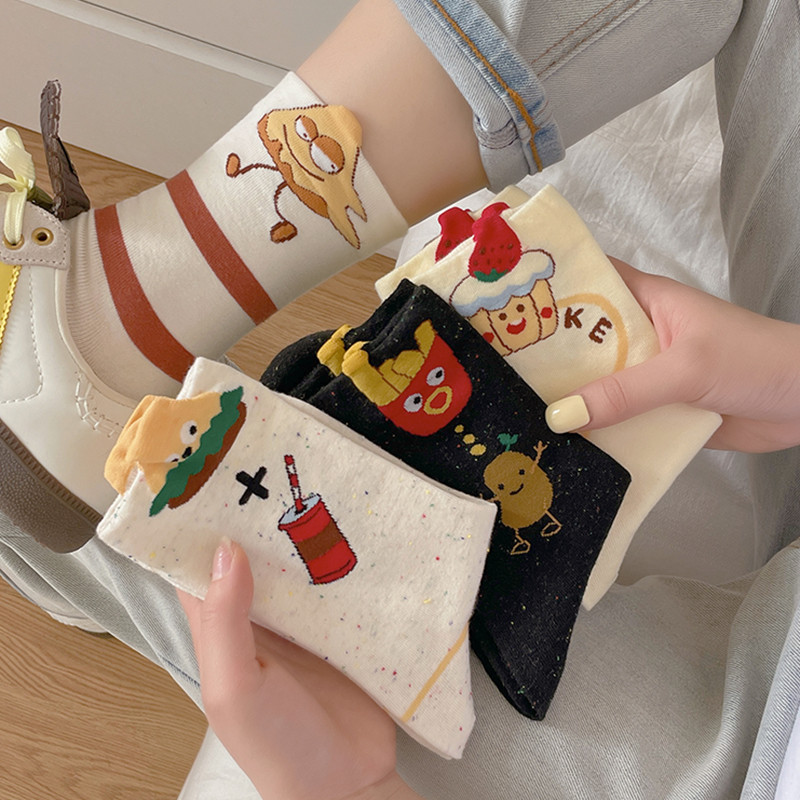 [4 Cặp] Dây Giày Phù Hợp Phong Cách Hoạt Hình Burger Ba Chiều Burger Burger Khoai Tây Chiên Pháp