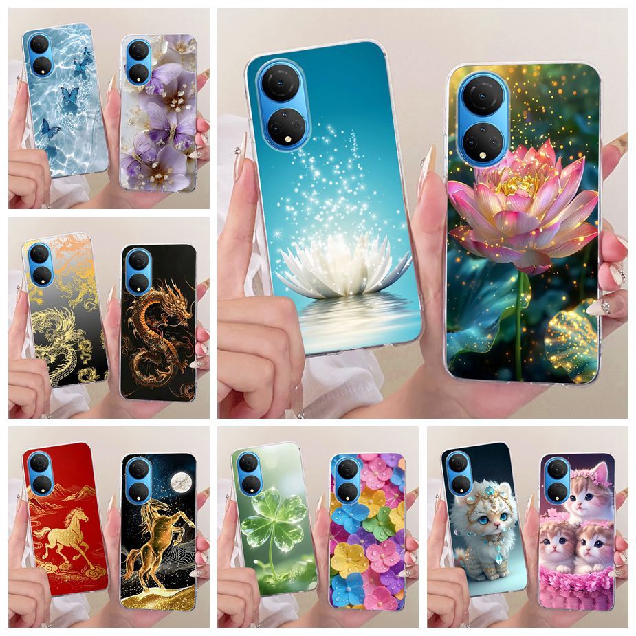 Dành Cho Honor X7a Ốp Lưng Honor X7b Sang Trọng Sơn Hoa Sen Mềm Mỏng Ốp Lưng Điện Thoại Honor X7b X 