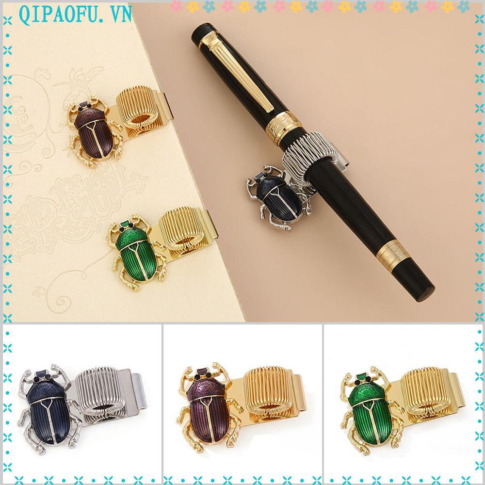 NENTEY Scarab Beetle Pen Clip, Đàn hồi với Pen Loop Pen Clip, Di động Scarab Beetle Metal Bookmark P