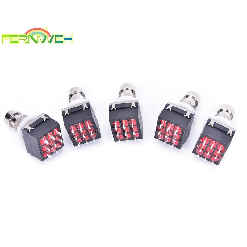 [Fernweh] 5 Chiếc 3PDT 9 Chân Hiệu Ứng Guitar Stomp Switch Pedal Box Foot Metal True Bypass [MỚI]
