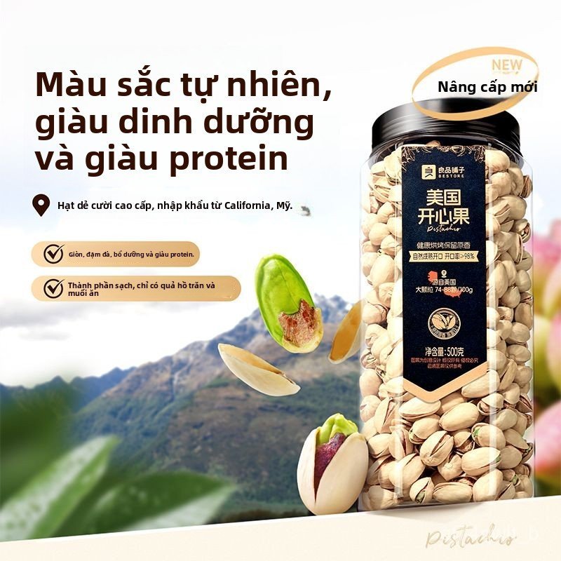 Hạt dẻ cười Mỹ Bestore hộp 500g nguyên vị, không tẩy trắng, thực phẩm dinh dưỡng tốt cho sức khỏe