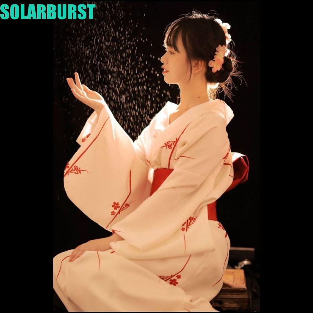SOLARBURST kimono truyền thống Nhật Bản, Váy kimono cô gái Sakura sang trọng phong cách Nhật Bản, Đồ