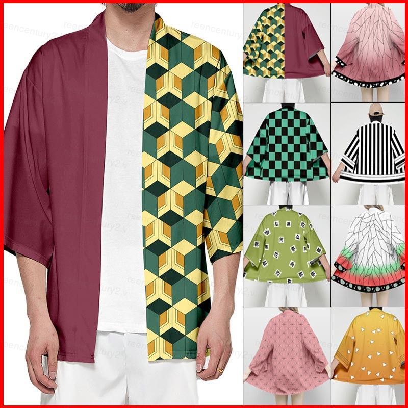 Anime Demon Slayer: Kimetsu No Yaiba Cosplay Cardigan Kimono Haori Rời Nhân Quả Áo Tanjirou Nezuko Á