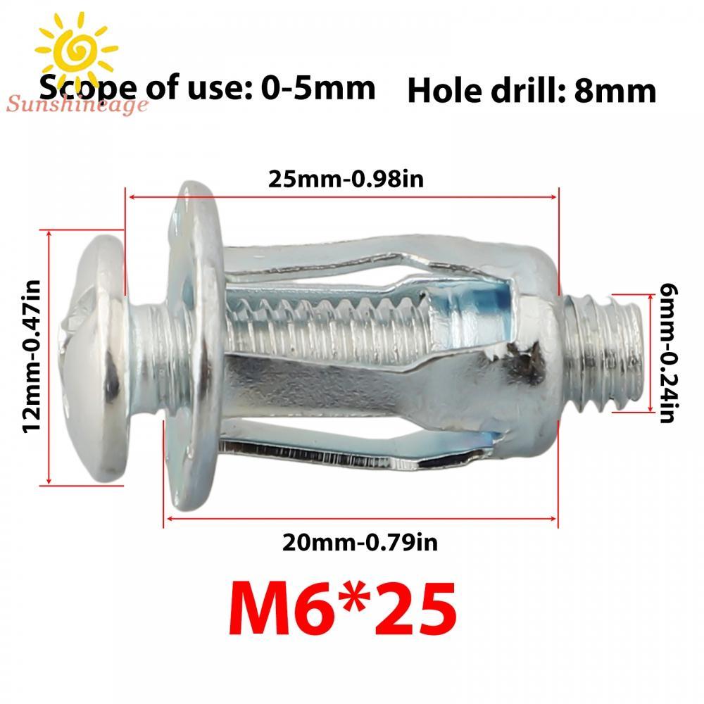 Vít mở rộng mạ kẽm thép 20 chiếc M5 25mm M6 25mm cho công việc DIY