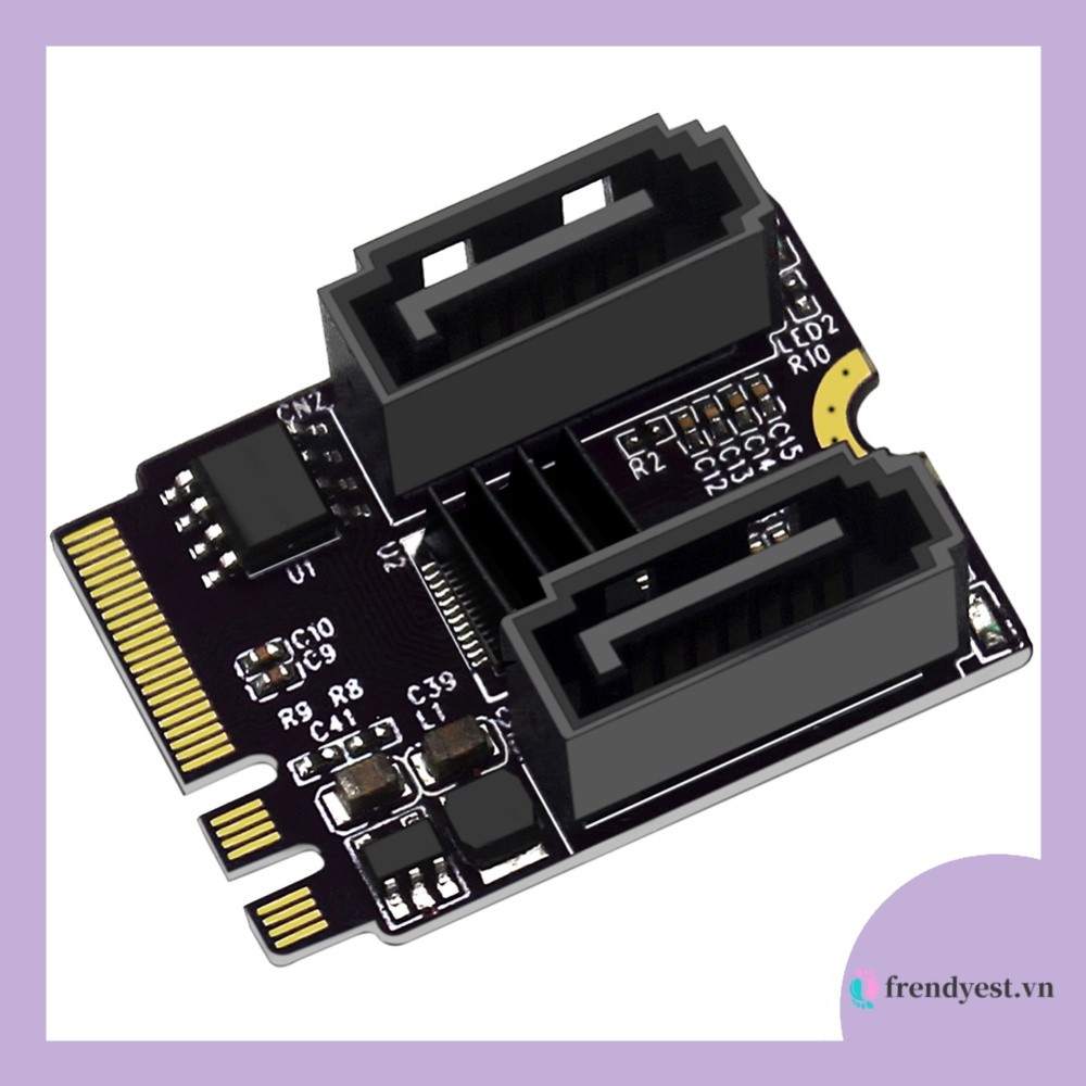 [frendyest.vn] Thẻ mở rộng M2 sang SATA3.0 PCI-E3.0 KEY A + E WIFI M.2 sang SATA JMB582 Chip