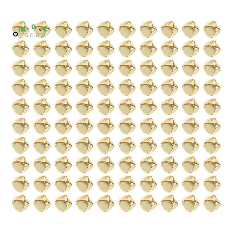 100 Miếng Chuông Jingle, Chuông Jingle Kim Loại 15 Mm Mini Thủ Công Chuông Hạt Cho DIY Vàng