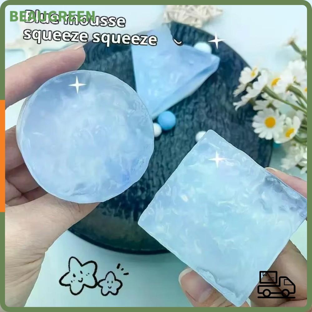 BEAUGREEN Ocean Cheese Bóp Toy, TPR Siêu Mềm Mousse Fidget Toy, Thiết Kế Trong Suốt Hình Vuông Kết C