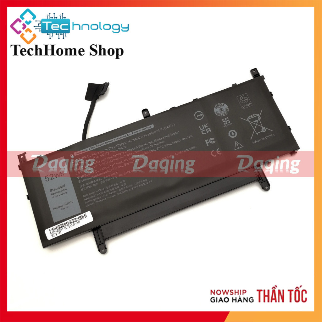Pin Dell N7HT0 Latitude 9510 9520 P94F P95F 2-in-1 089GNG F68NR 52Wh