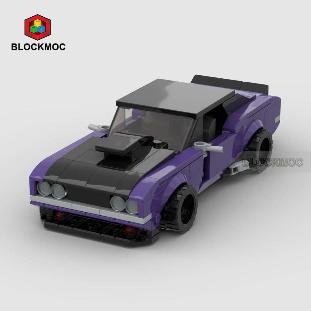 Tương thích với Lego MOC Khối Xây Dựng Nội Địa Tốc Độ Series 8 Lưới Dodge Challenger Xe Thể Thao Tự 