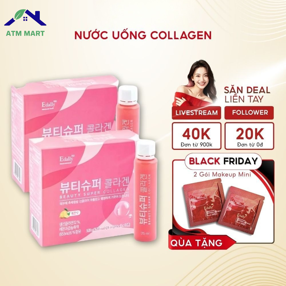 Nước Uống Collagen Edally BH Hộp 10 Chai đẹp Da, Chống Lão Hóa, Sáng Da Của Hàn Quốc - An Tâm Mua