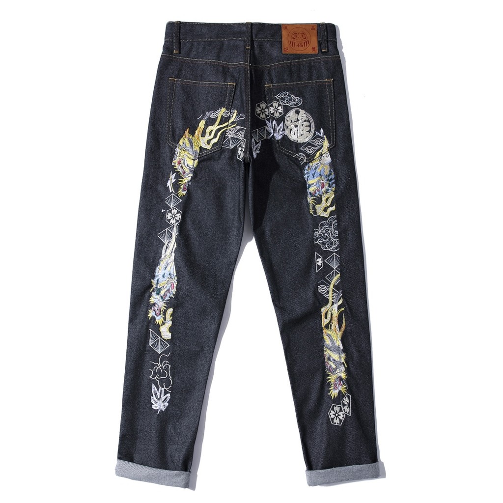 Số kiểu 399 Cc703
Evisu God of Fortune 2024 Quần jean viền ống hẹp thêu rồng biển thẳng
Quần jean dá