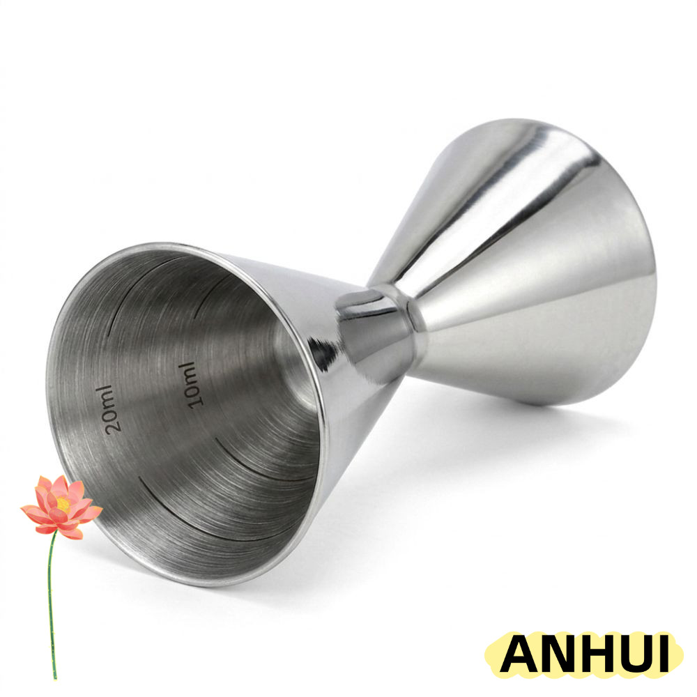 Jigger Inox ANHUI, Cốc Đo Rượu Vang Bóng Inox 304, Thanh Hai Mặt Cao Cấp Jigger Home