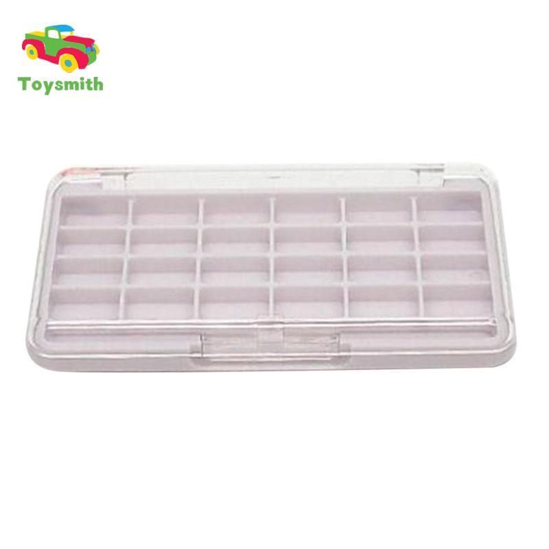 24 khe DIY Eyeshadow Palette Lipstick Pressed Powder Case w / Brush Slot
